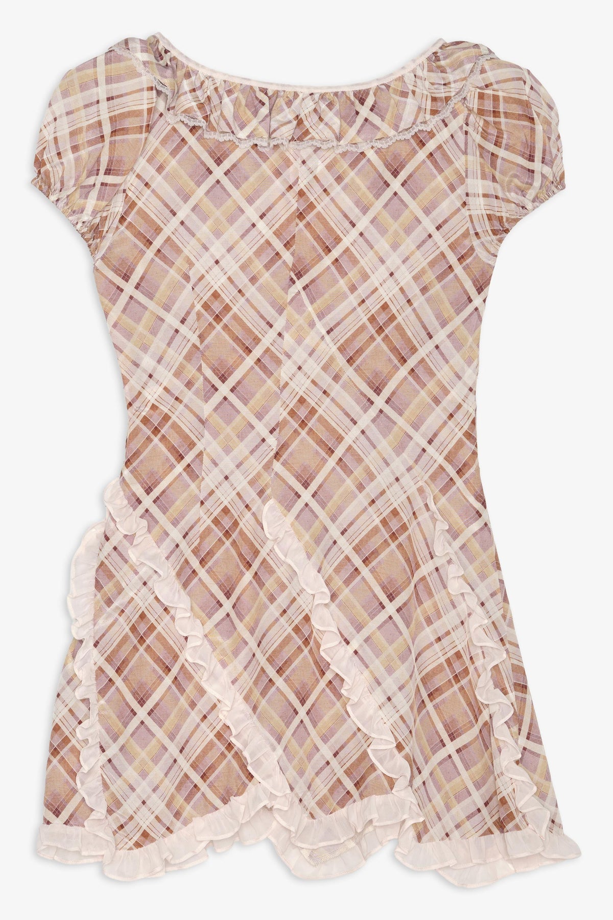 Poet Plaid Mini Dress Purple - For Love & Lemons
