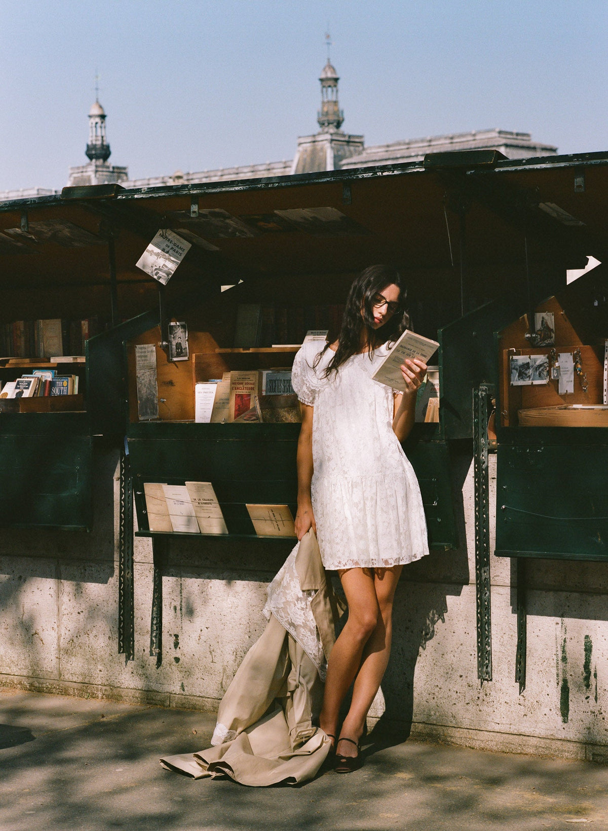 Ditsy Petal Babydoll Mini Dress White - For Love & Lemons