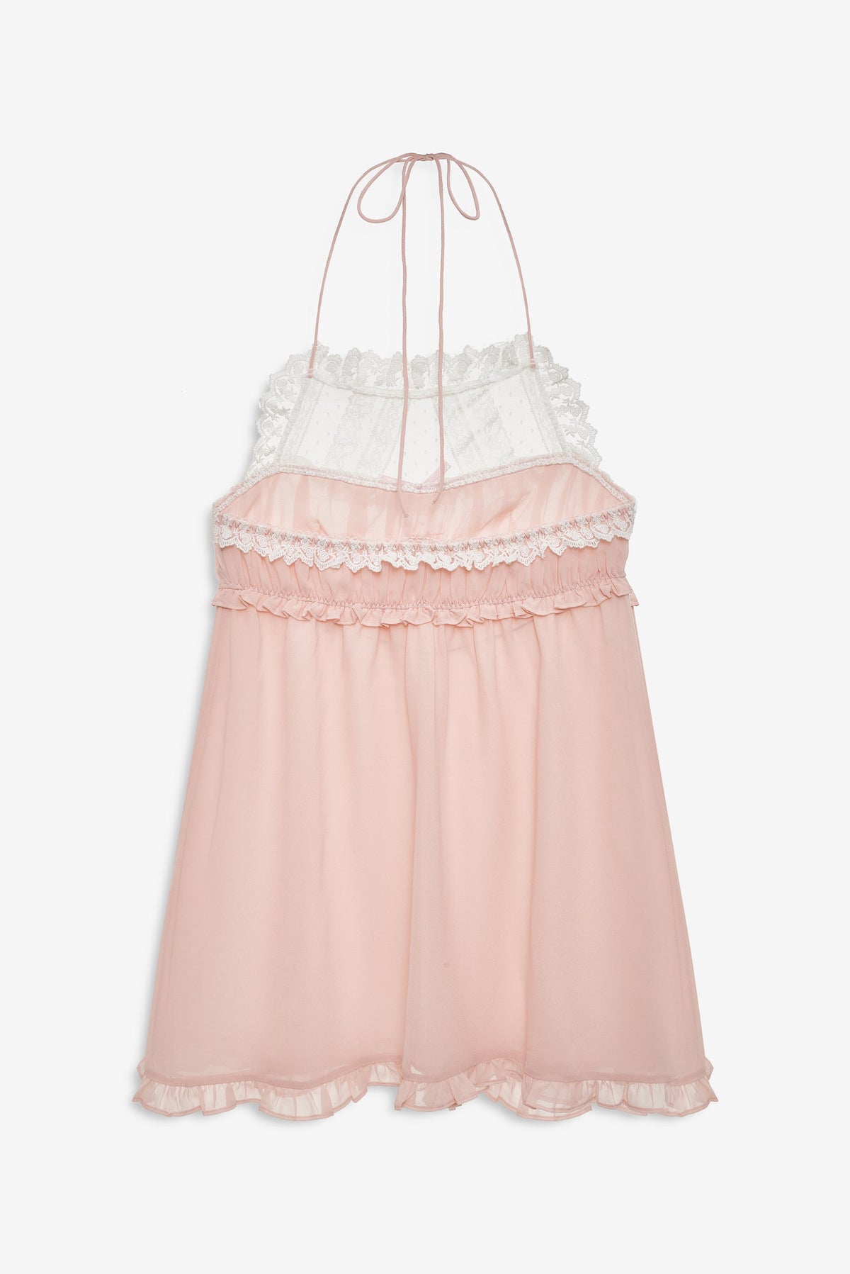 Layered Lace Halter Slip Dress Dusty Rose - For Love & Lemons