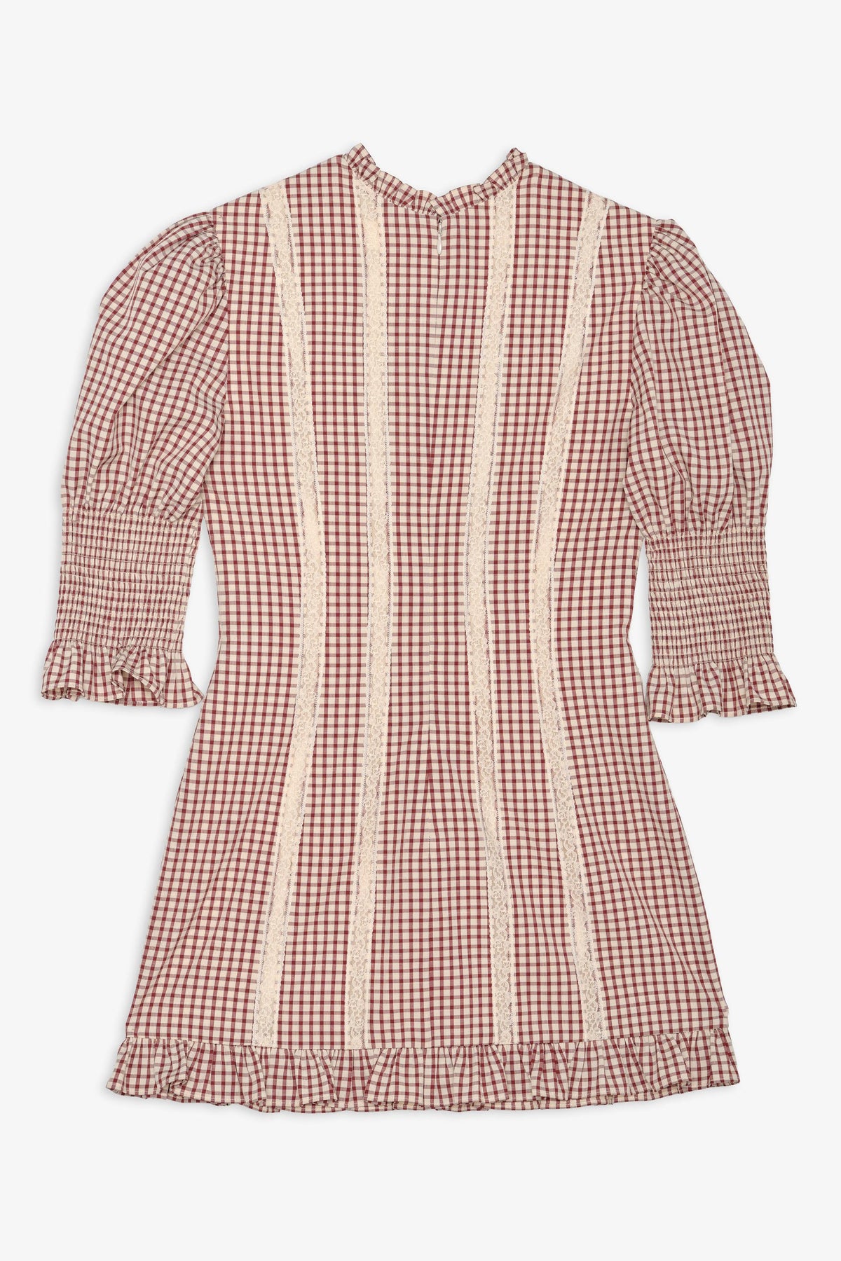 Annie Gingham Mini Dress Burgundy - For Love & Lemons