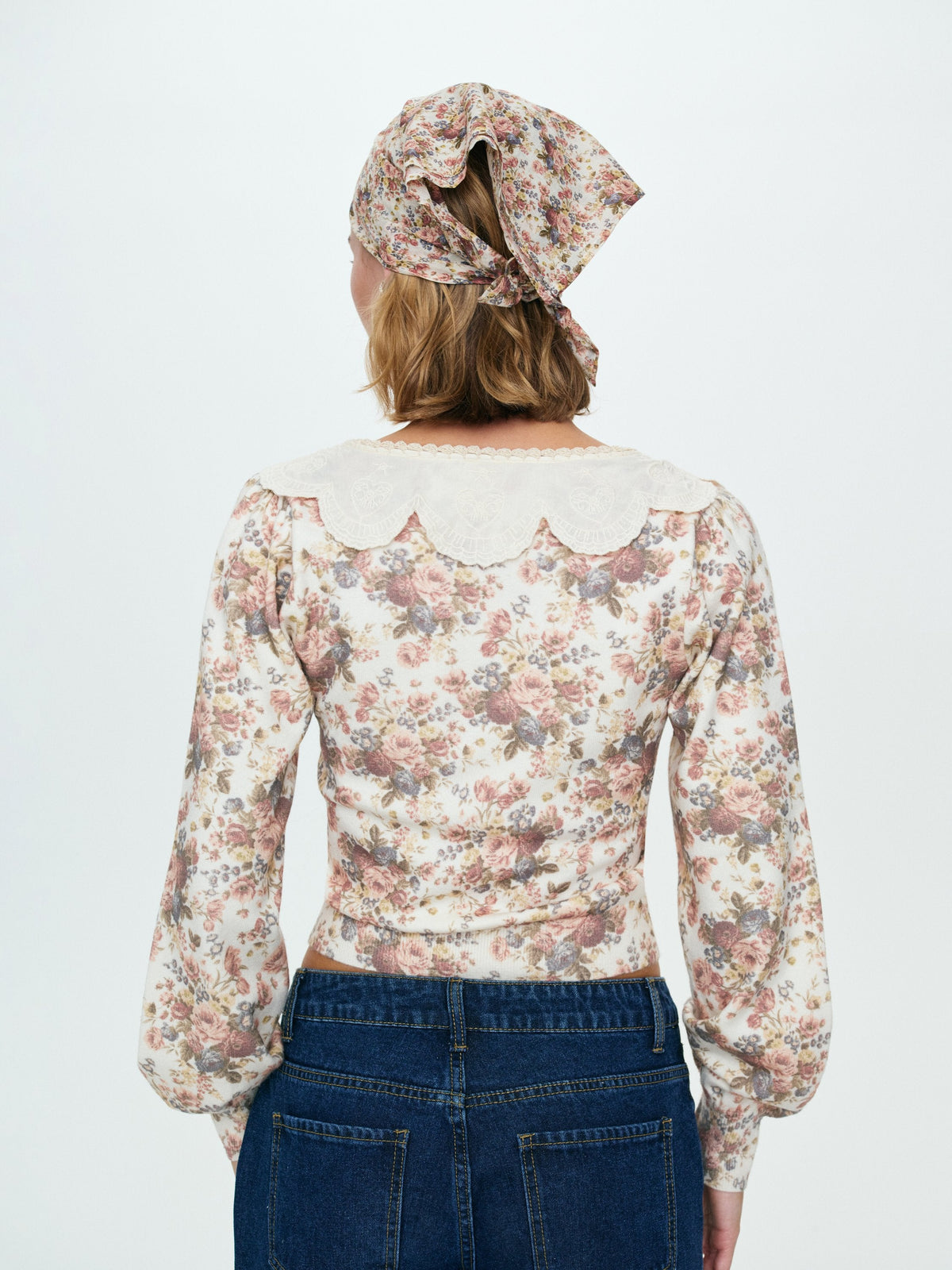 Betsy Floral Sweater Cream - For Love & Lemons