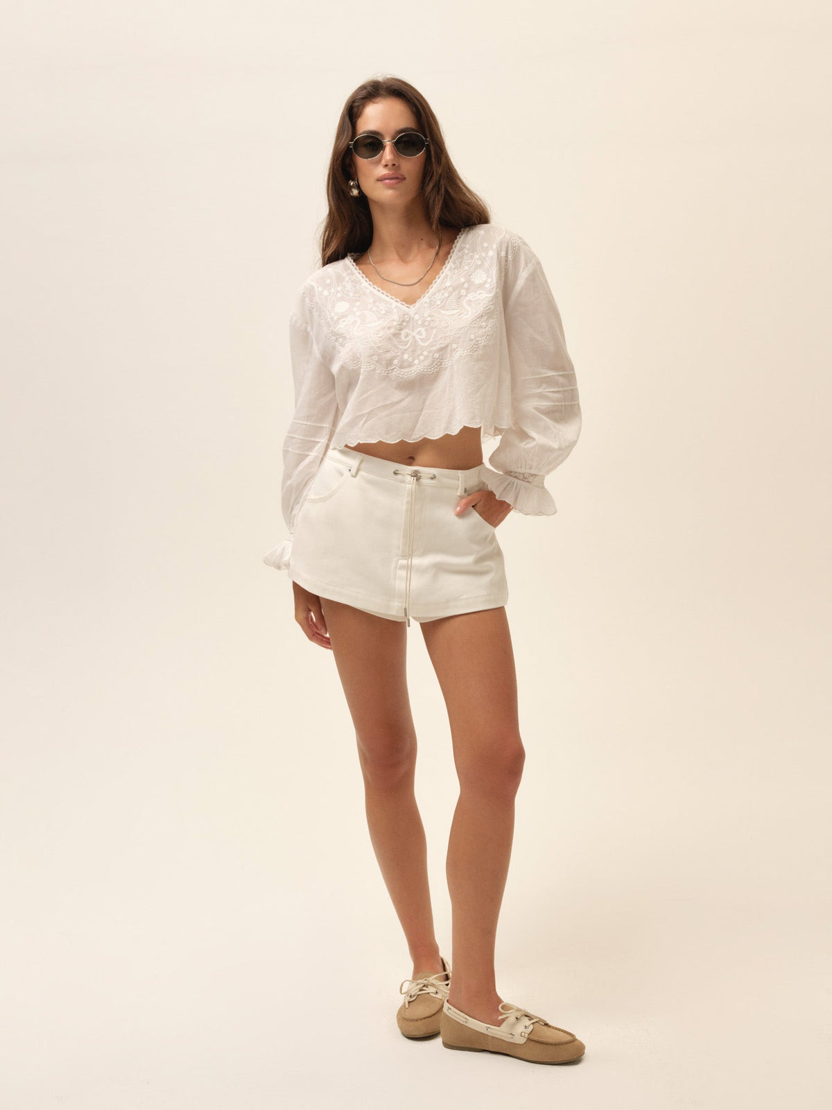 Agnes Blouse White - For Love & Lemons