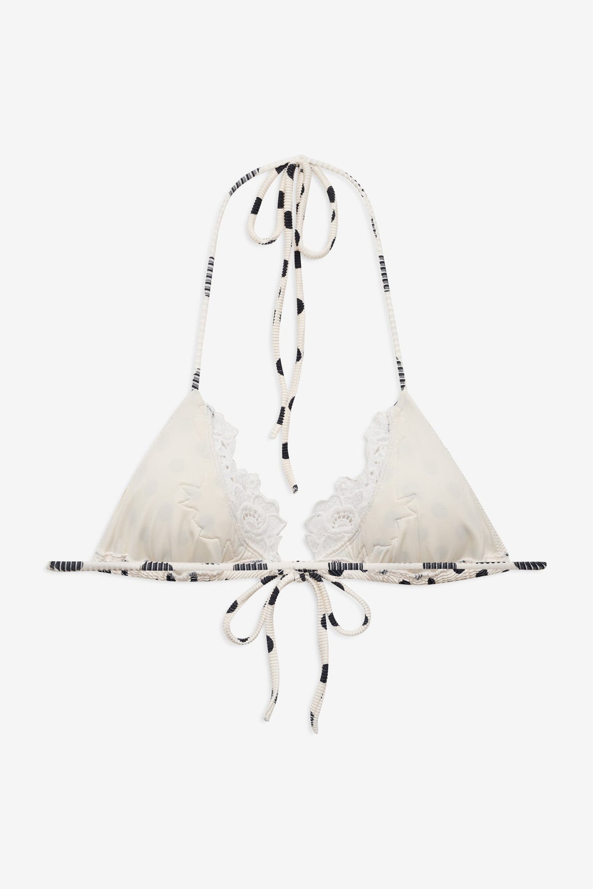 Lelani Bikini Top Cream Black - For Love & Lemons