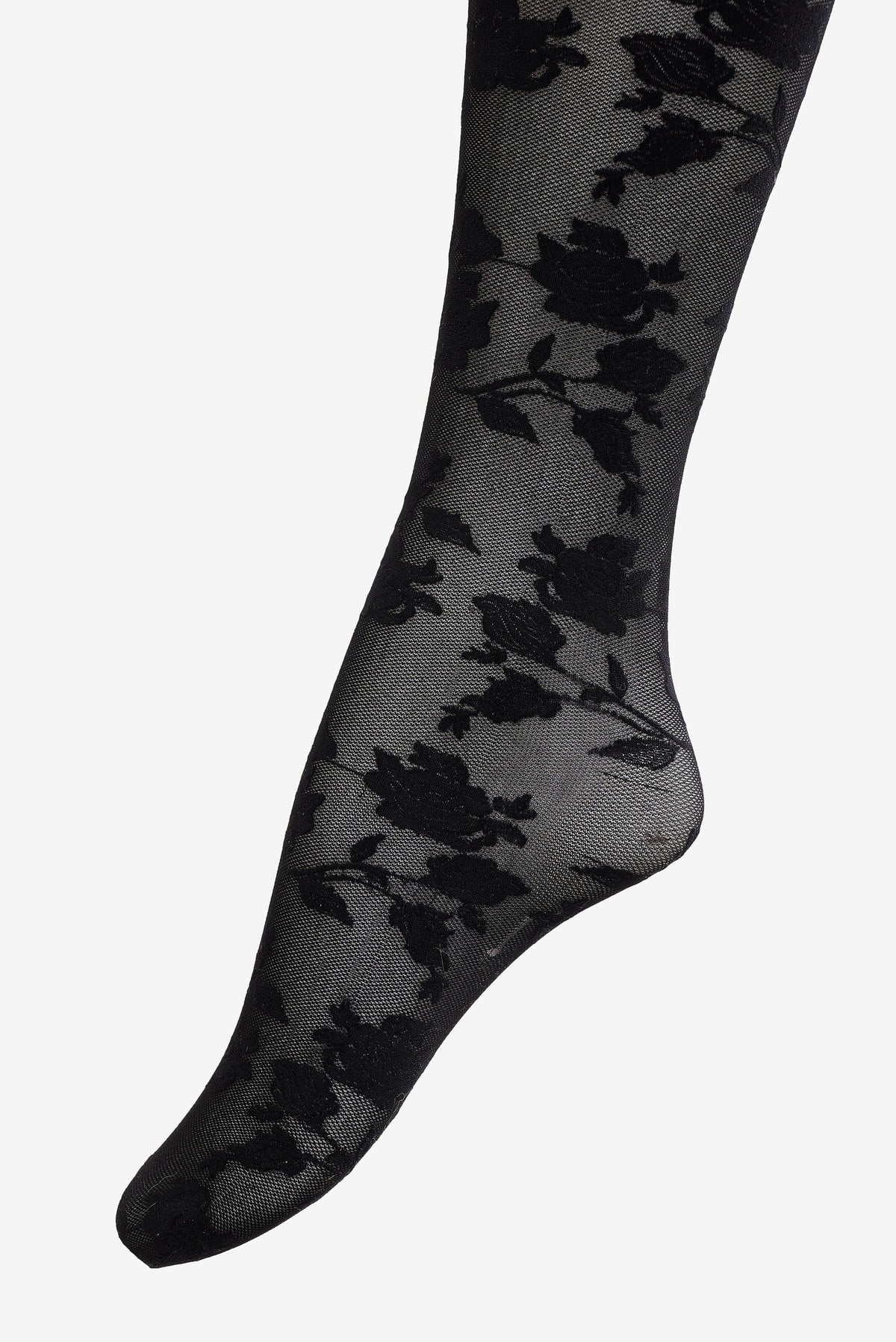Floral Knit Tights Black - For Love & Lemons