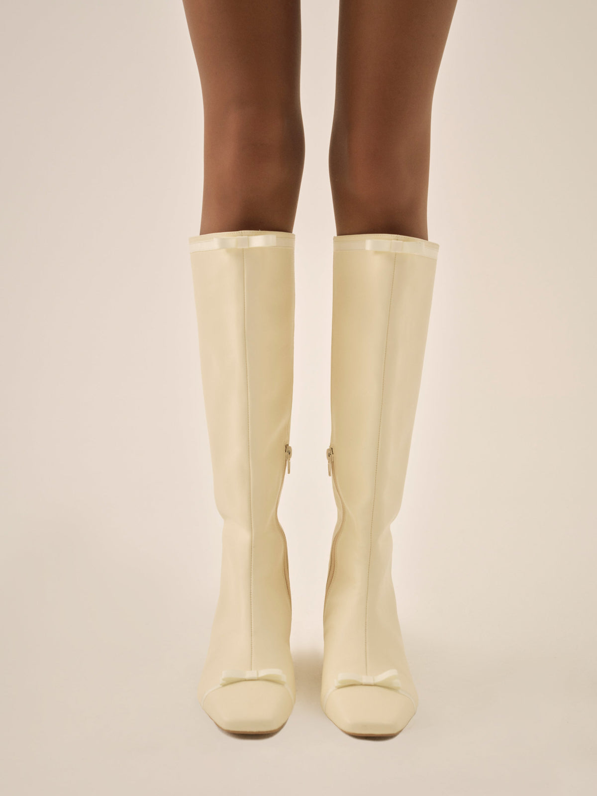 Claudine Cap Toe Boot Cream - For Love & Lemons