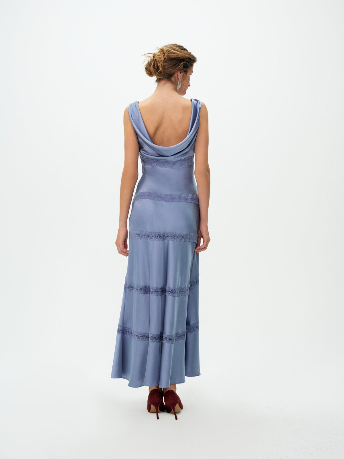 Cove Lace Maxi Dress Slate Blue - For Love & Lemons