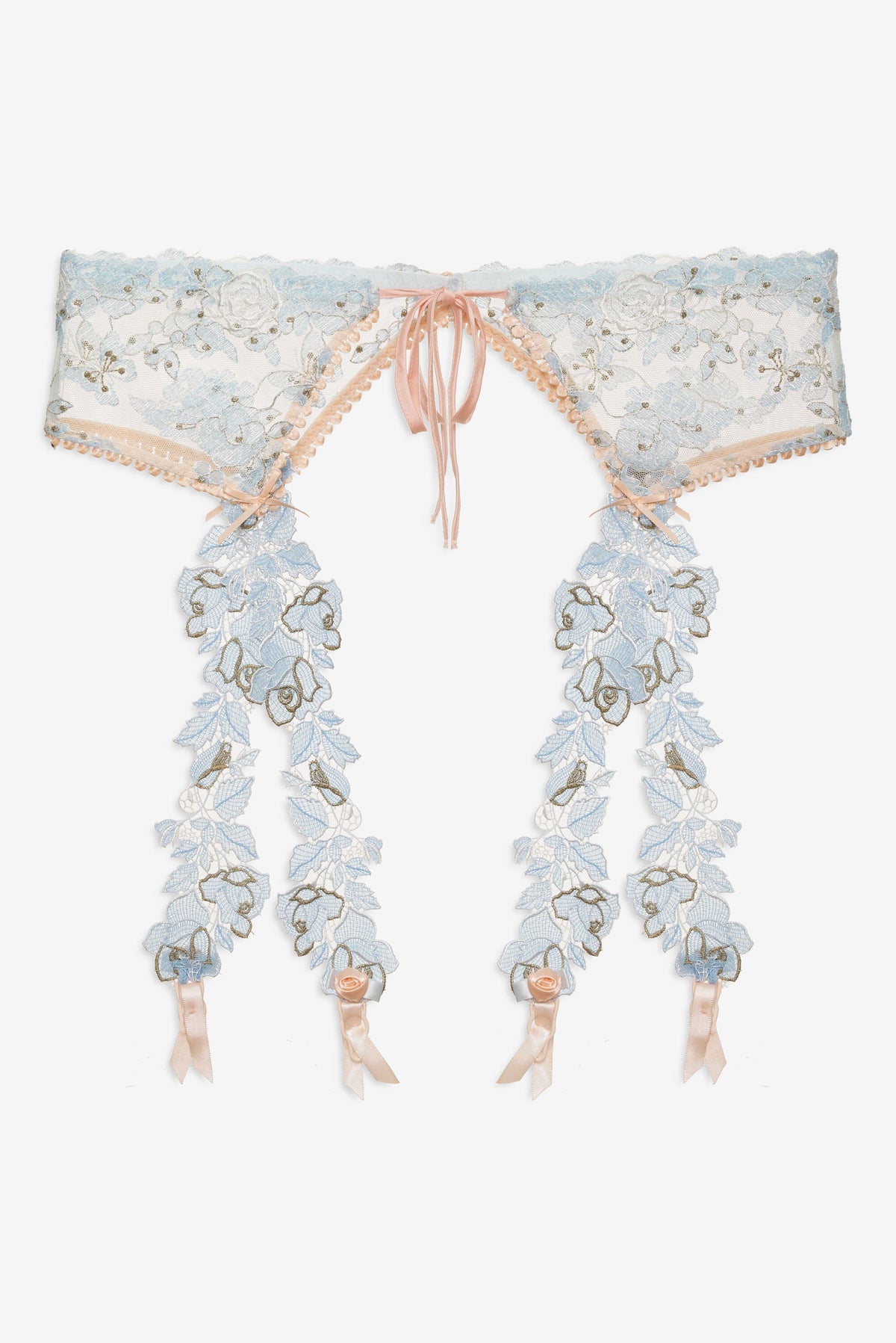 Winter Roses Garter Belt Blue - For Love & Lemons