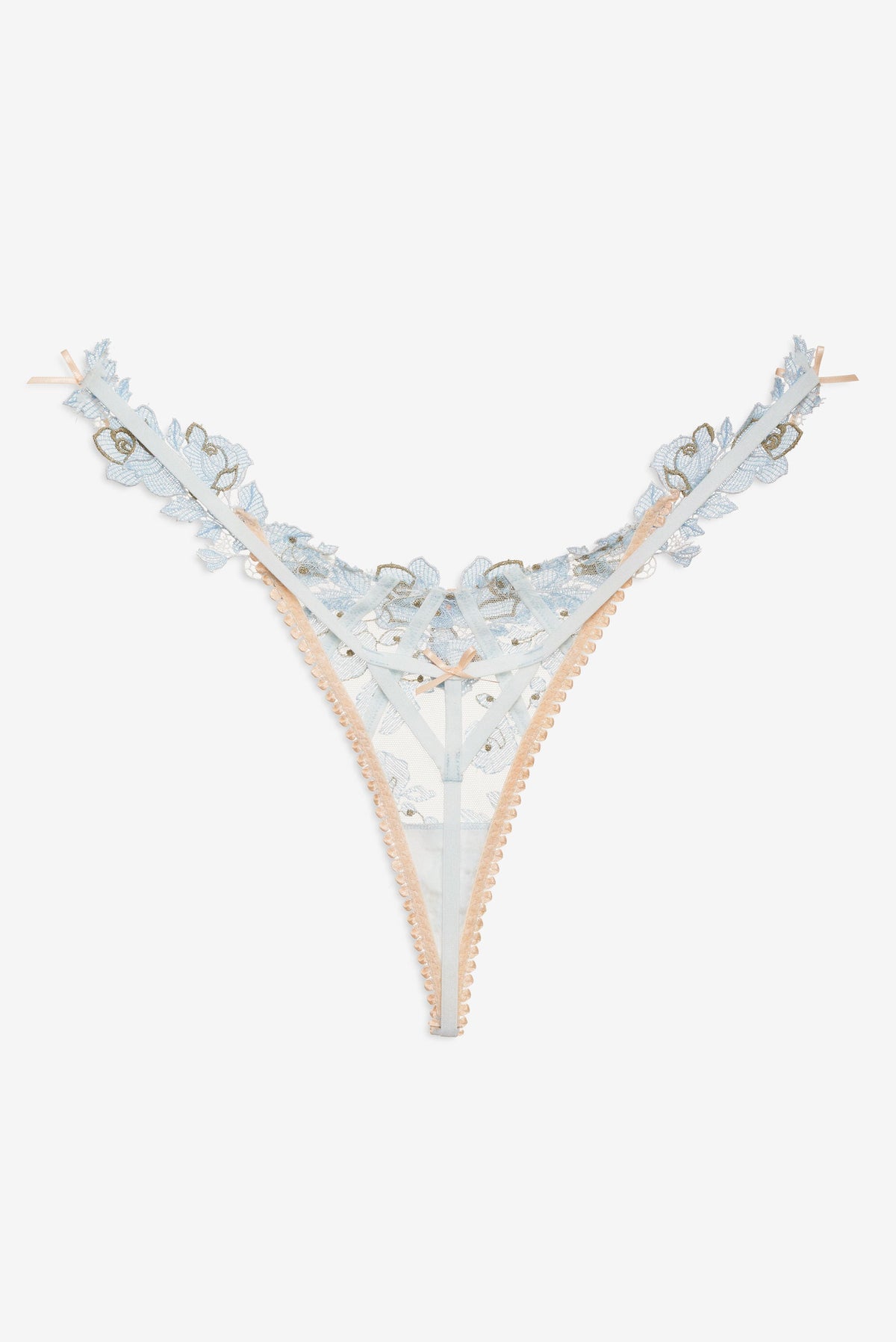 Winter Roses Thong Panty Blue - For Love & Lemons