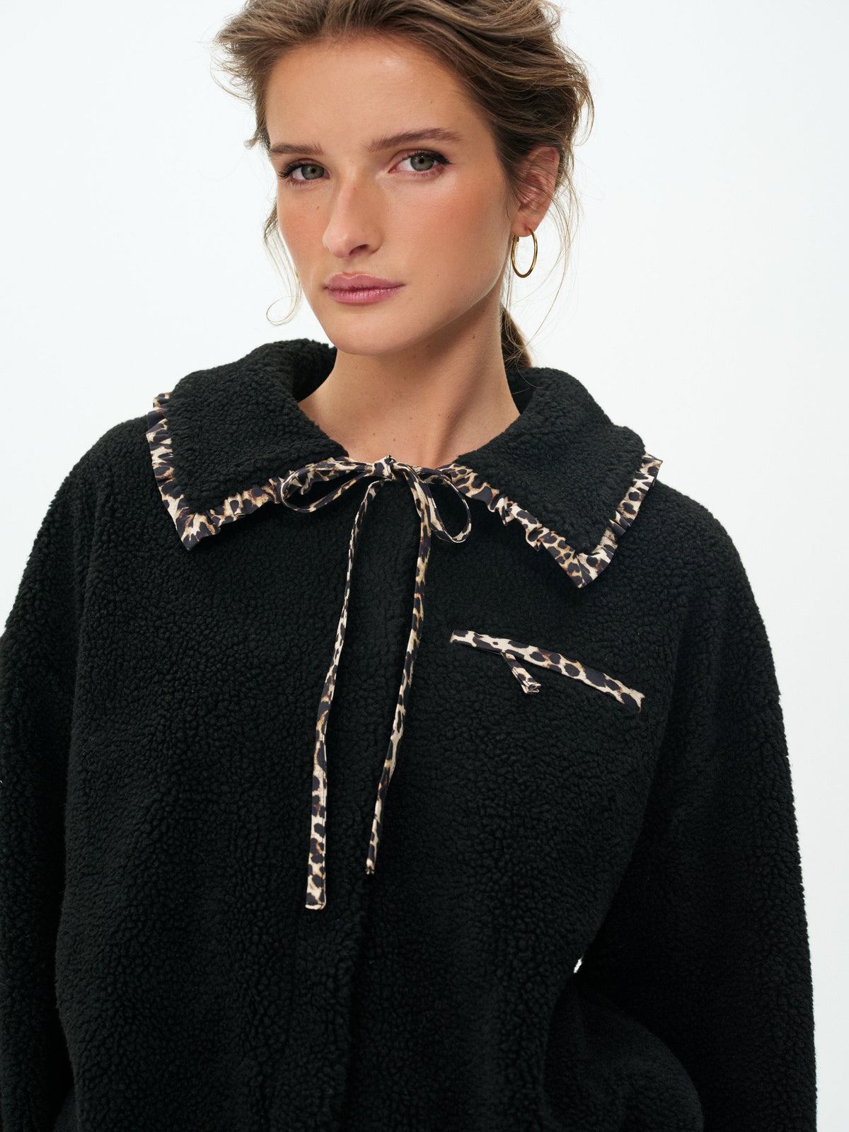 Natasha Sherpa Jacket Black - For Love & Lemons