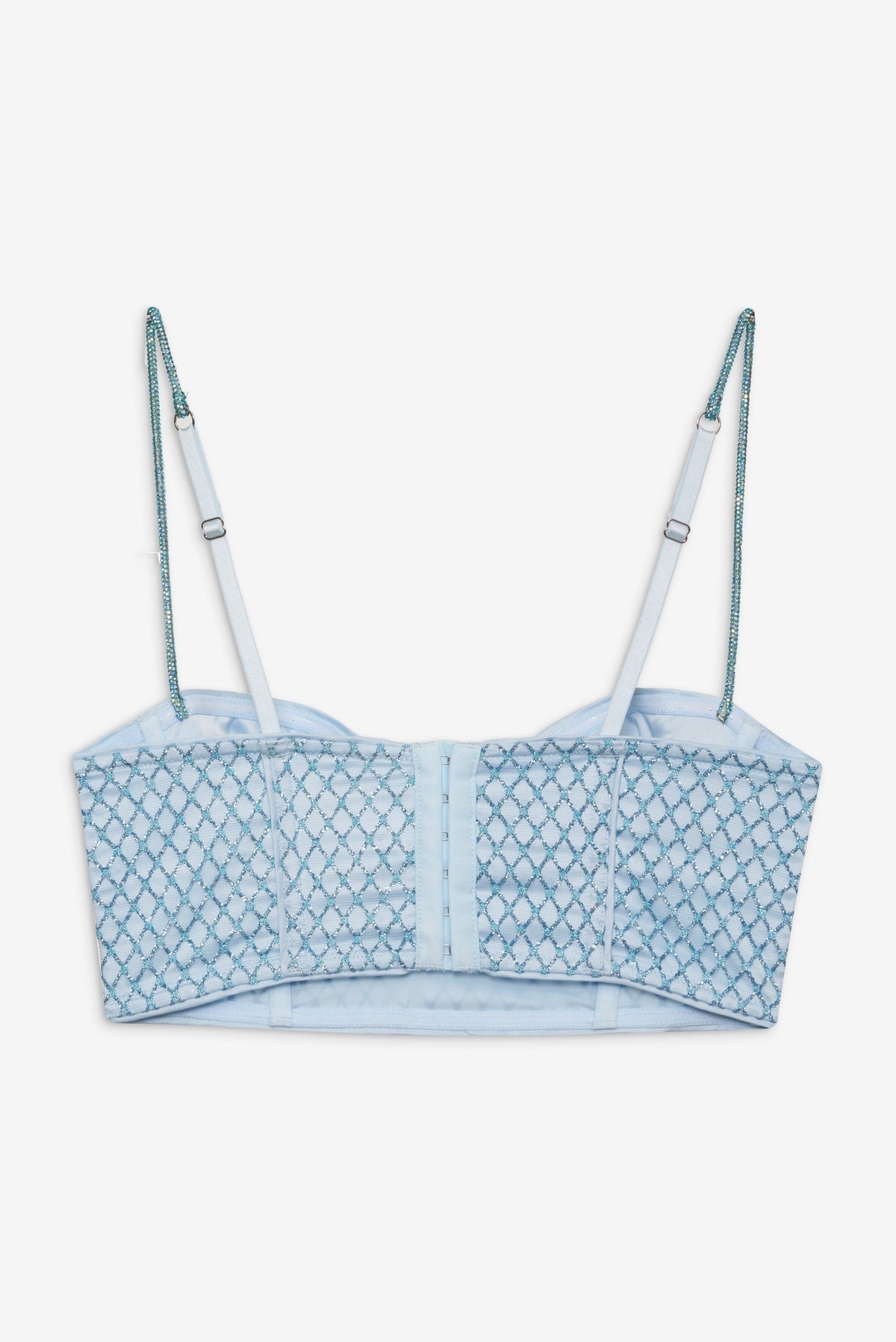 Glitter Grid Bustier Top Blue - For Love & Lemons