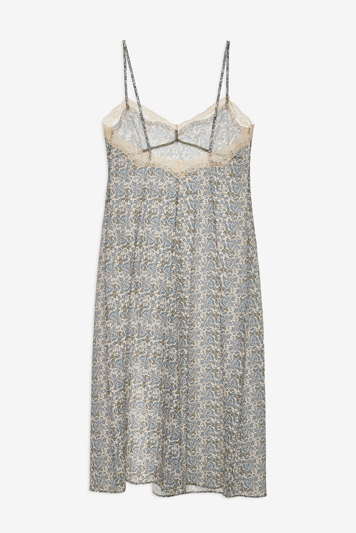 Primrose Midi Slip Dress Dusty Blue - For Love & Lemons
