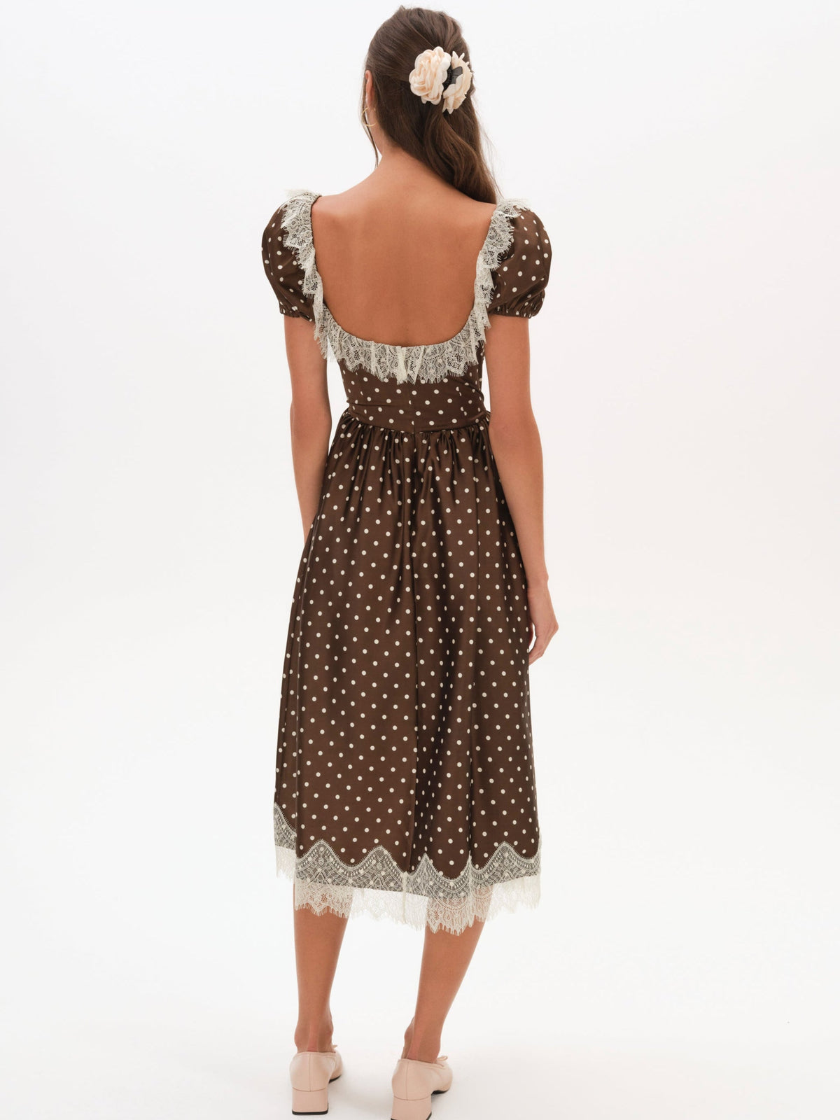 Ines Midi Dress Chocolate - For Love & Lemons