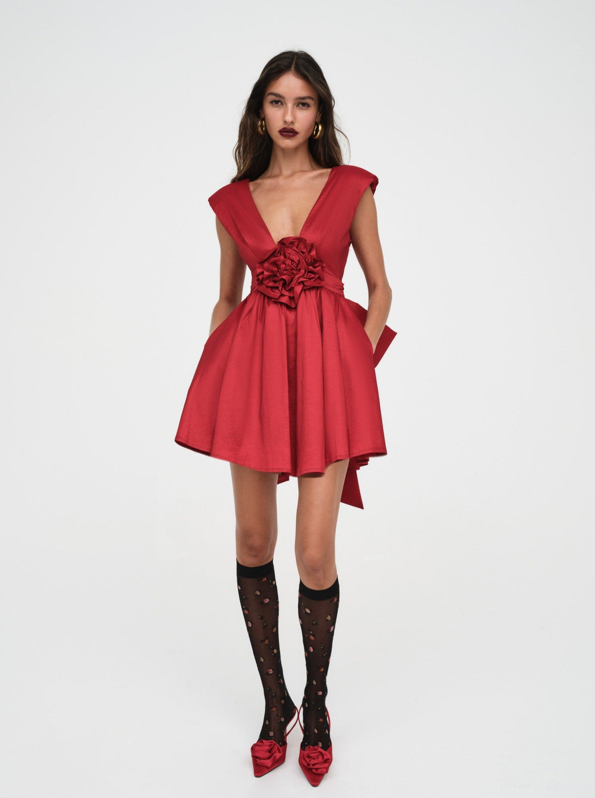Rose Mini Dress Red - For Love & Lemons