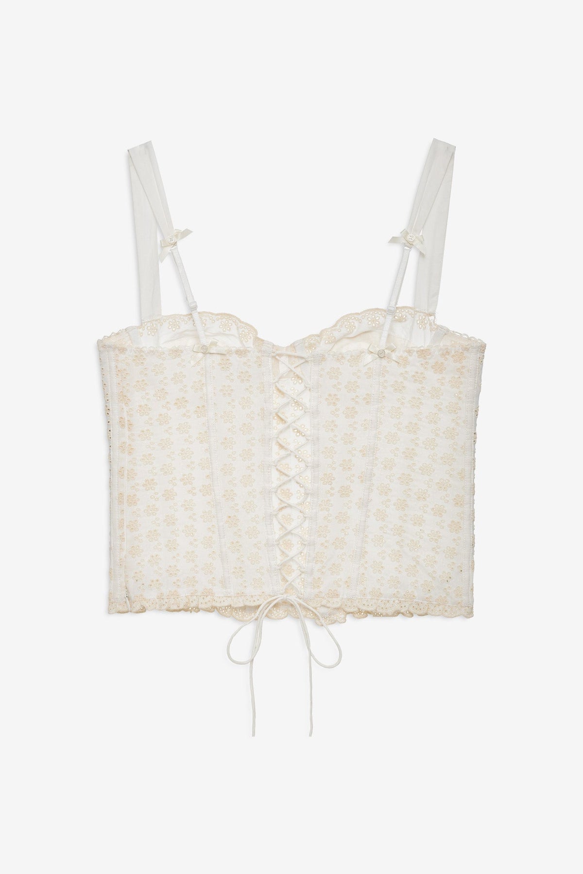 Eyelet Rose Bustier Off White - For Love & Lemons