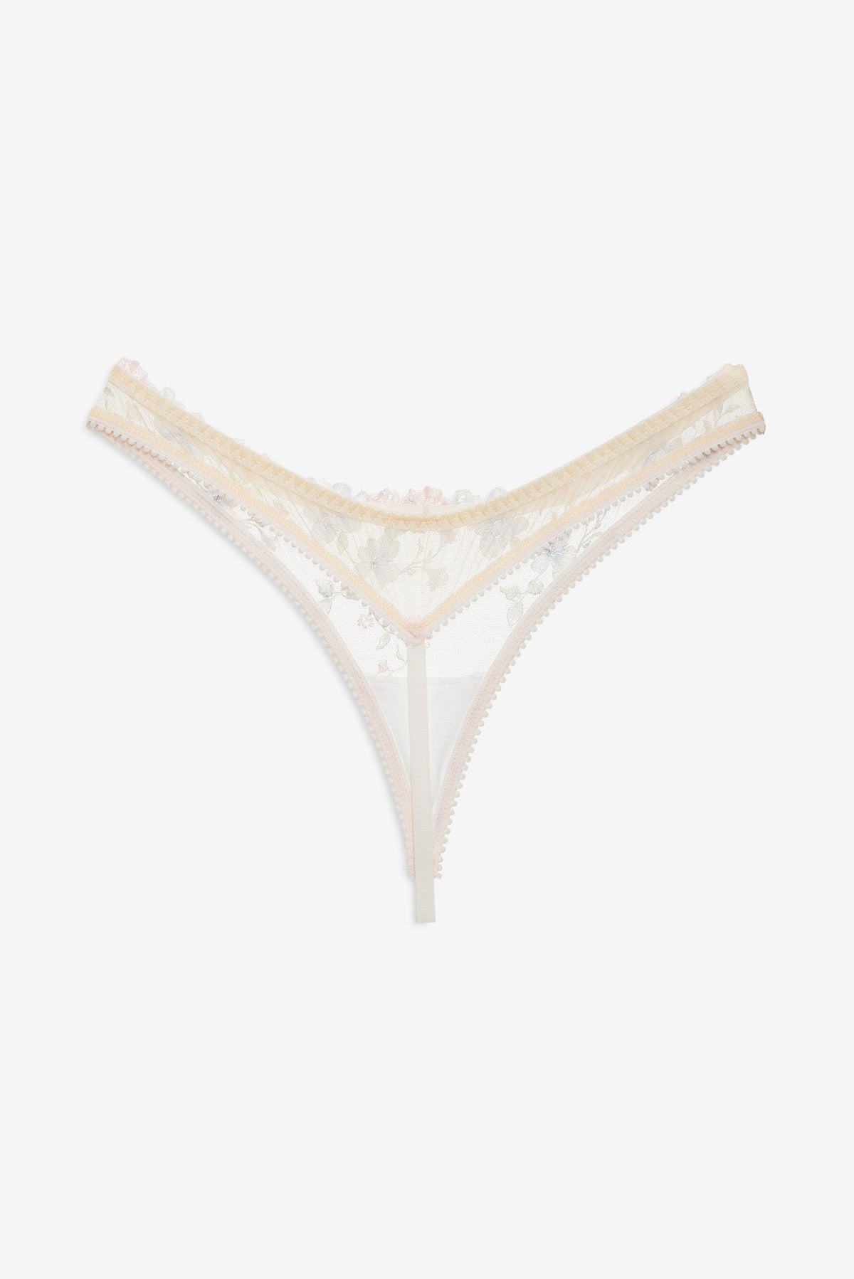 Peachy Keen Floral Thong Panty Peach - For Love & Lemons