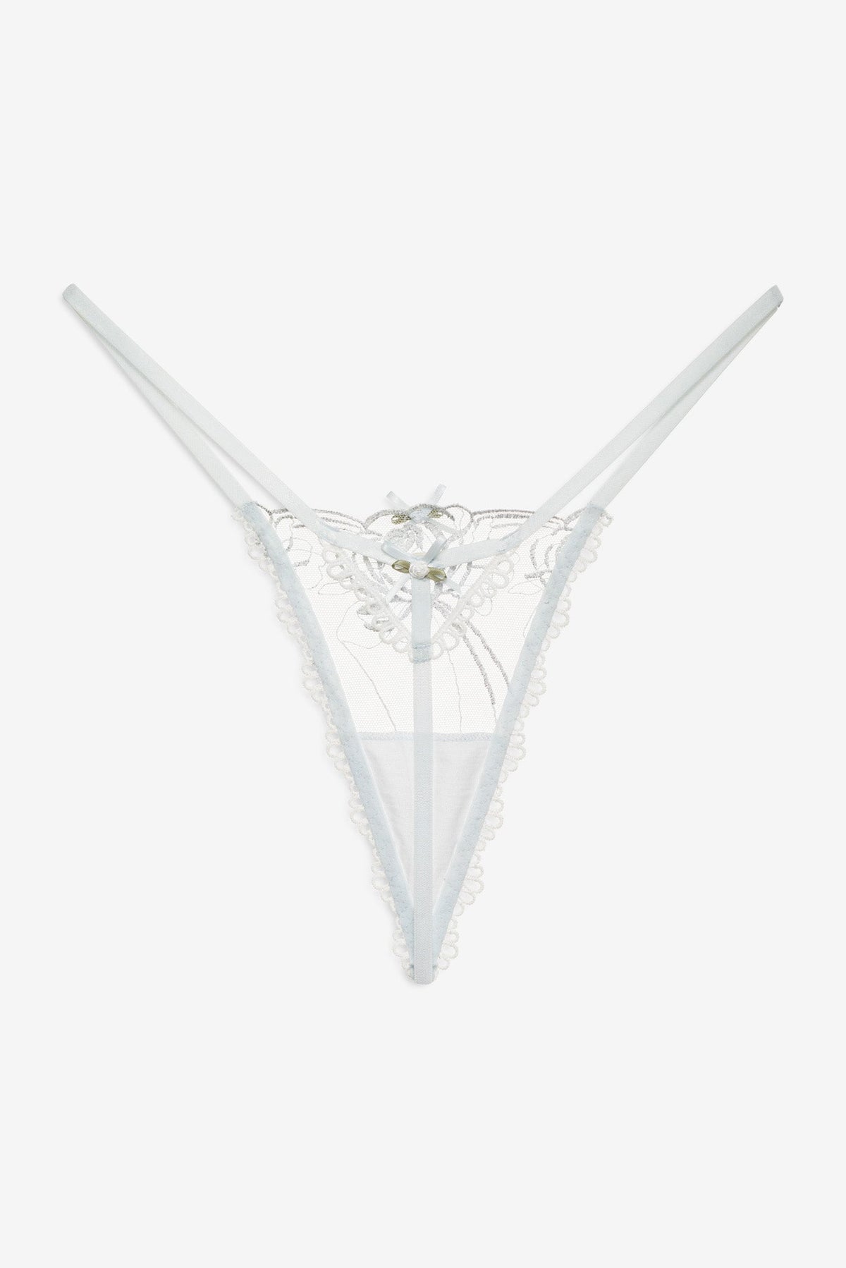 Shimmer Garden Thong Panty Blue - For Love & Lemons
