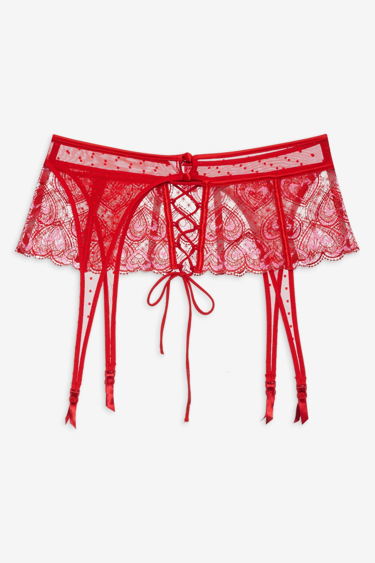 Heartbeat Garter Belt Red - For Love & Lemons