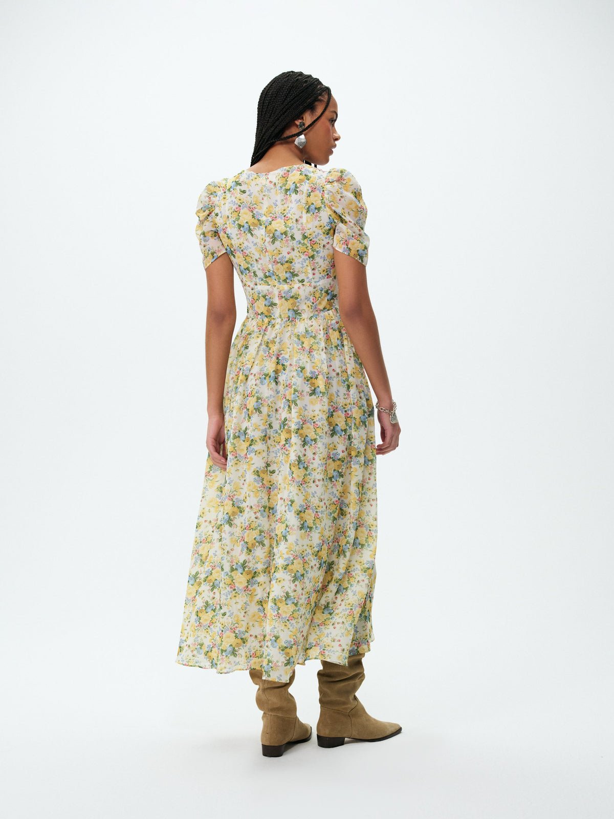 Marigold Maxi Dress Yellow Blue - For Love & Lemons