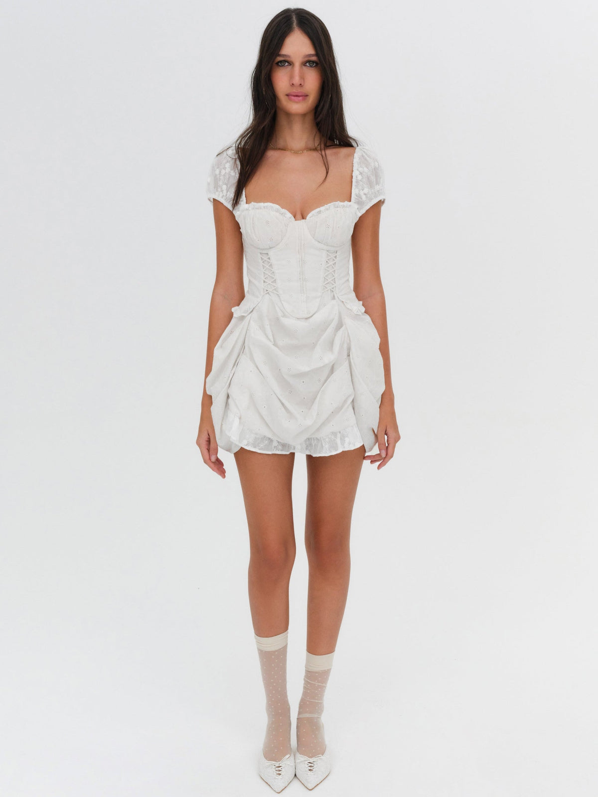Morgan Mini Dress Bright White - For Love & Lemons