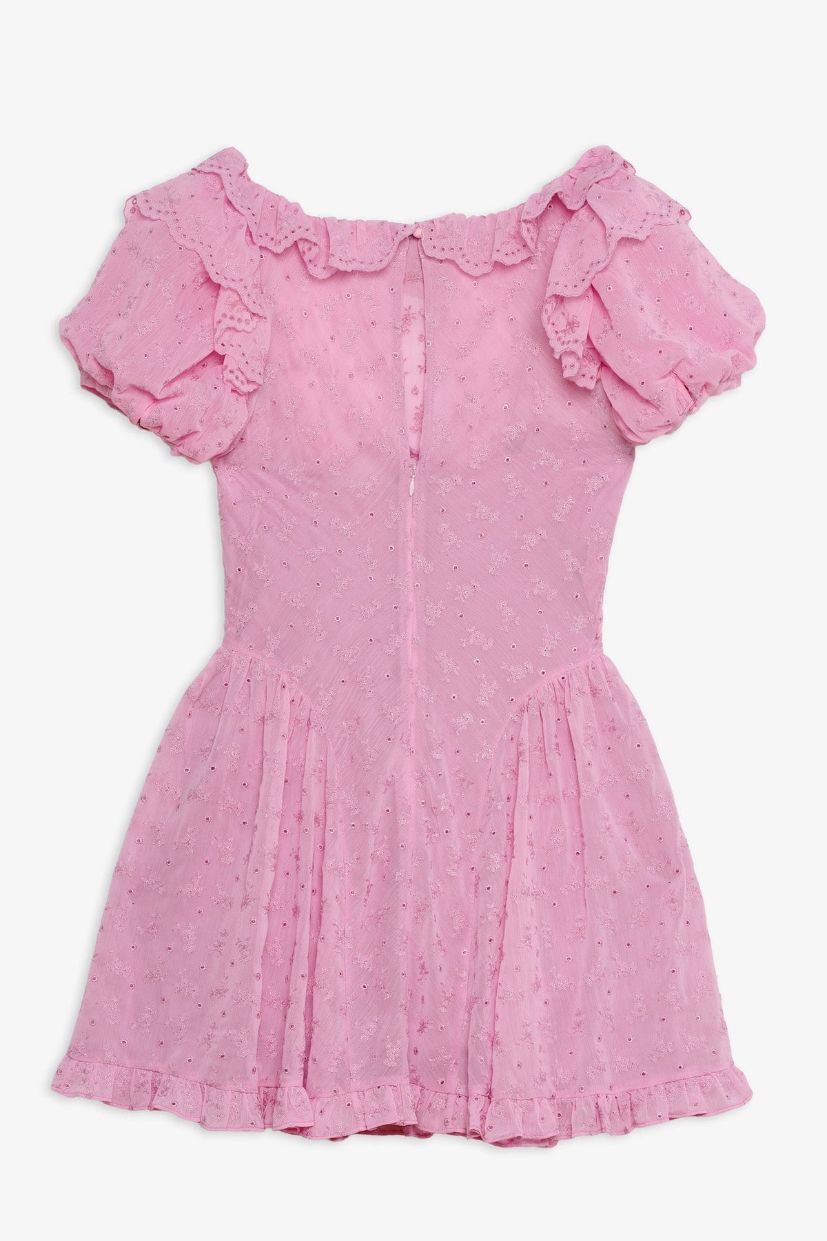 Hamptons Eyelet Mini Dress Pink - For Love & Lemons