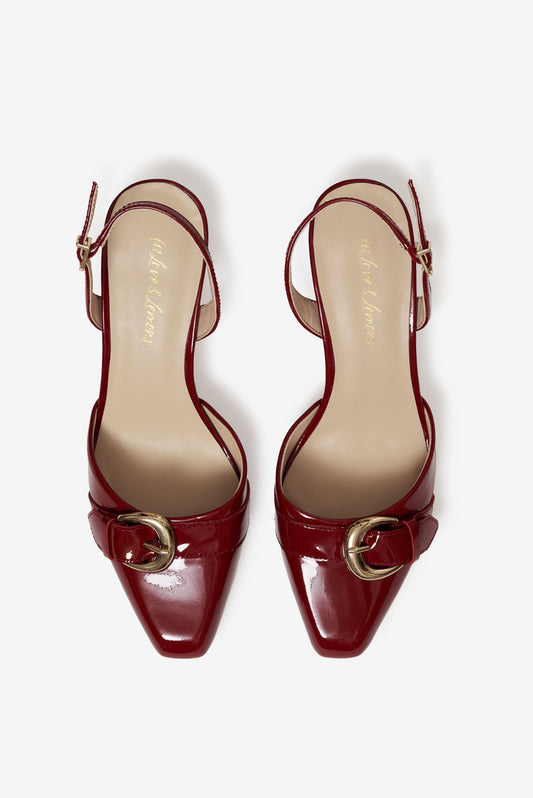 Marion Buckle Heel Oxblood - For Love & Lemons