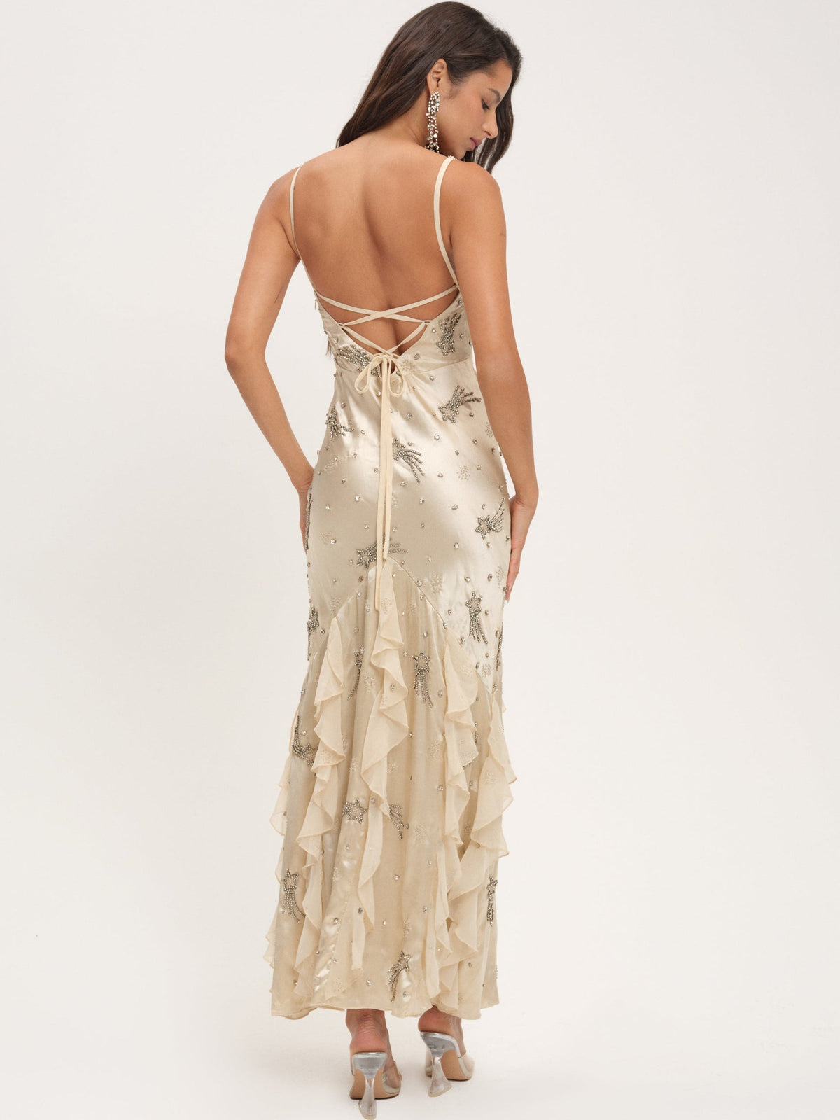 Elea Beaded Maxi Dress Cream - For Love & Lemons