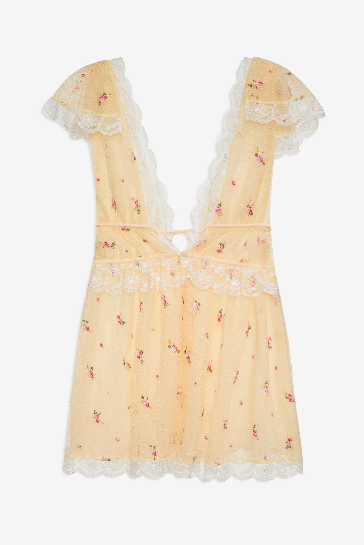 Poppy Lace Mini Dress Yellow - For Love & Lemons