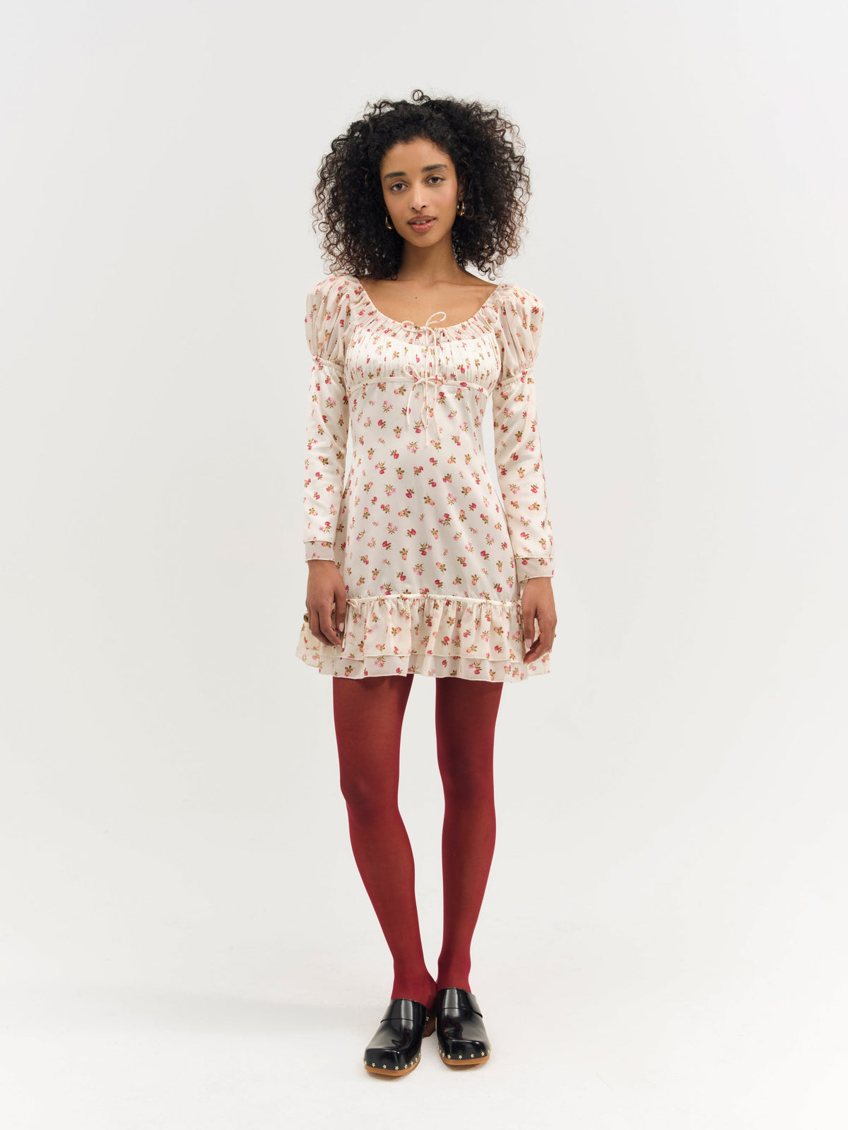 Adahlia Floral Mini Dress Cream - For Love & Lemons