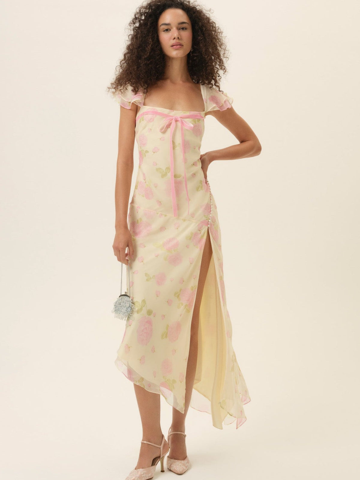Rue Midi Dress Soft Yellow - For Love & Lemons