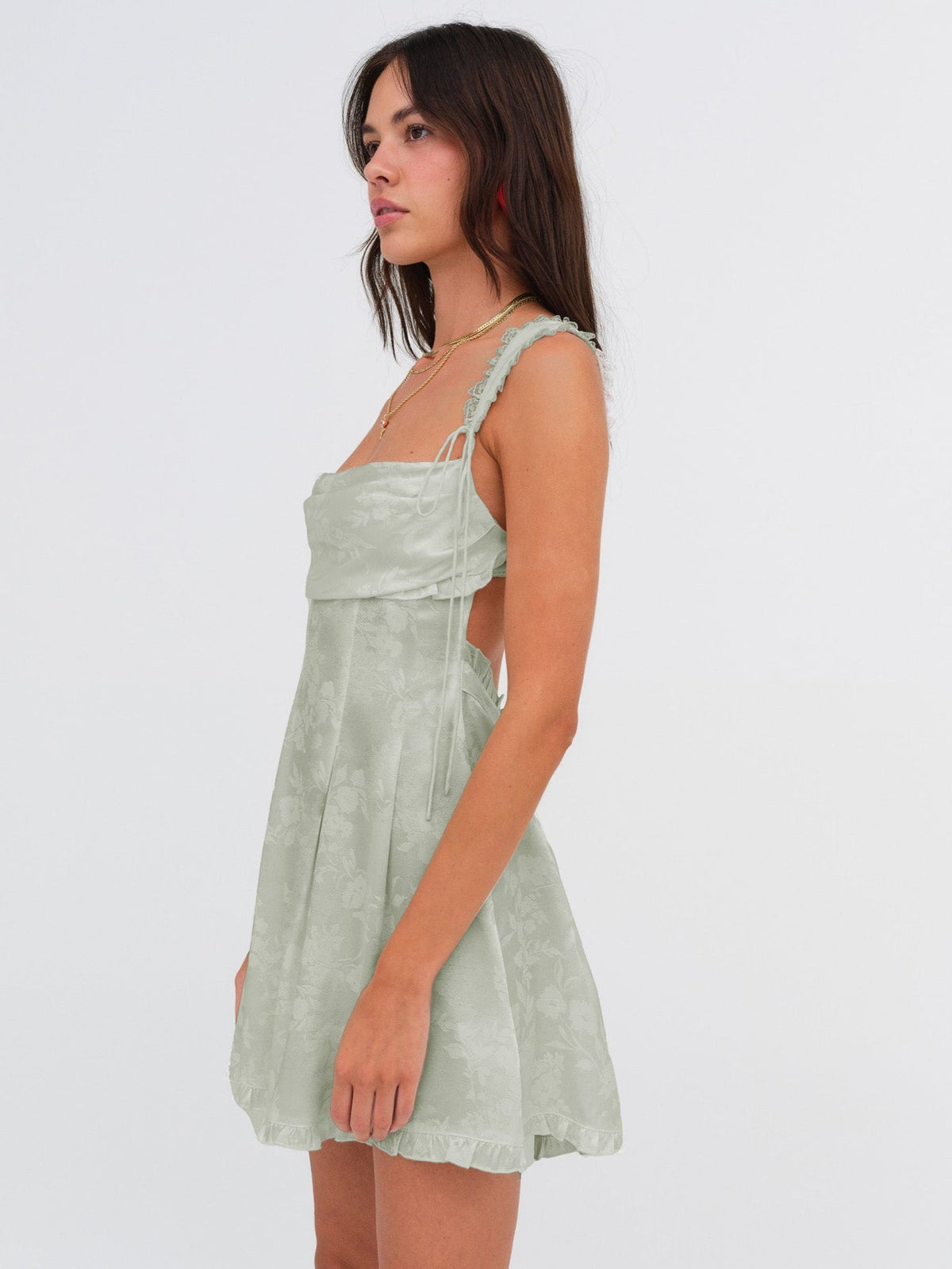 Holland Mini Dress Green - For Love & Lemons