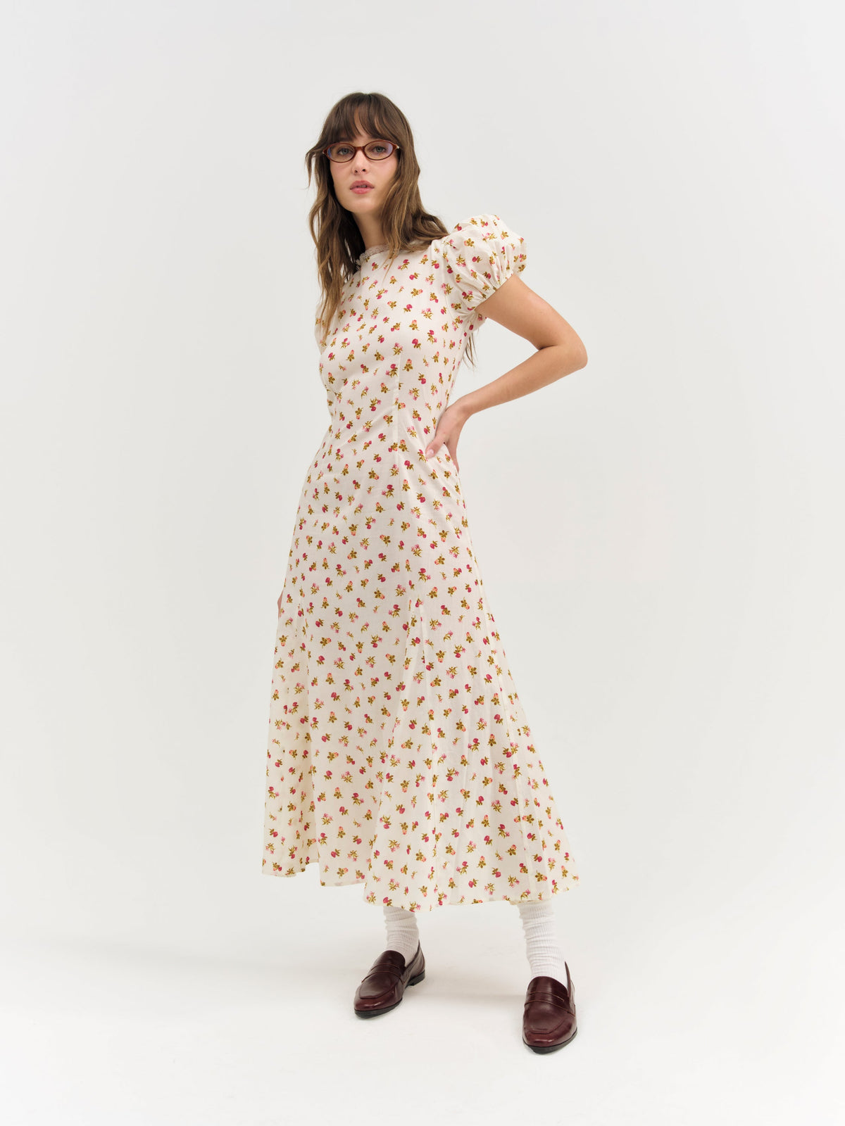 Adahlia Floral Maxi Dress Cream - For Love & Lemons