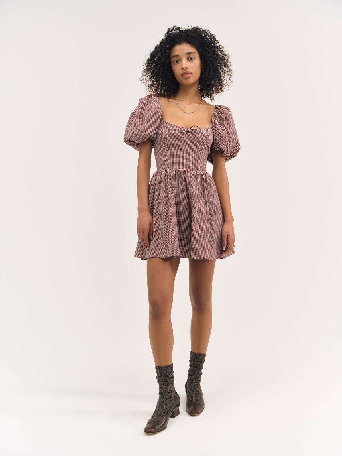 Florence Mini Dress Burgundy - For Love & Lemons