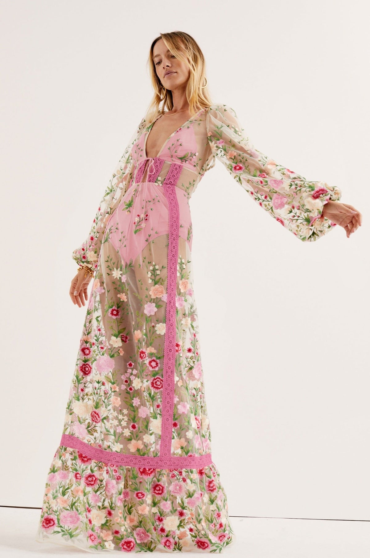 Luna Maxi Dress Pink - For Love & Lemons