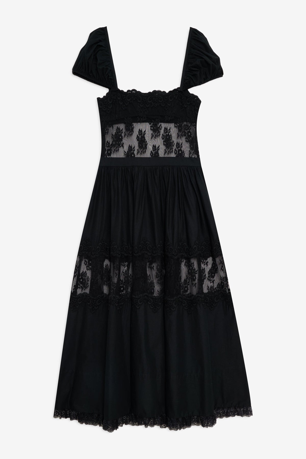 Liya Lace Midi Dress Black - For Love & Lemons