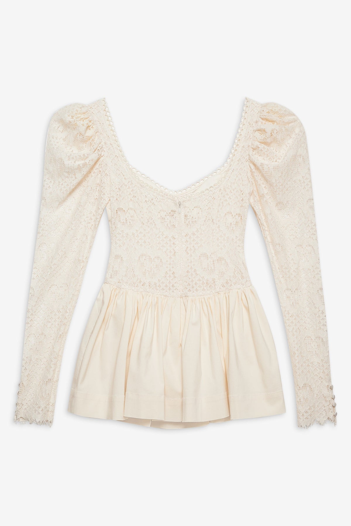 Doily Lace Mini Dress Cream - For Love & Lemons