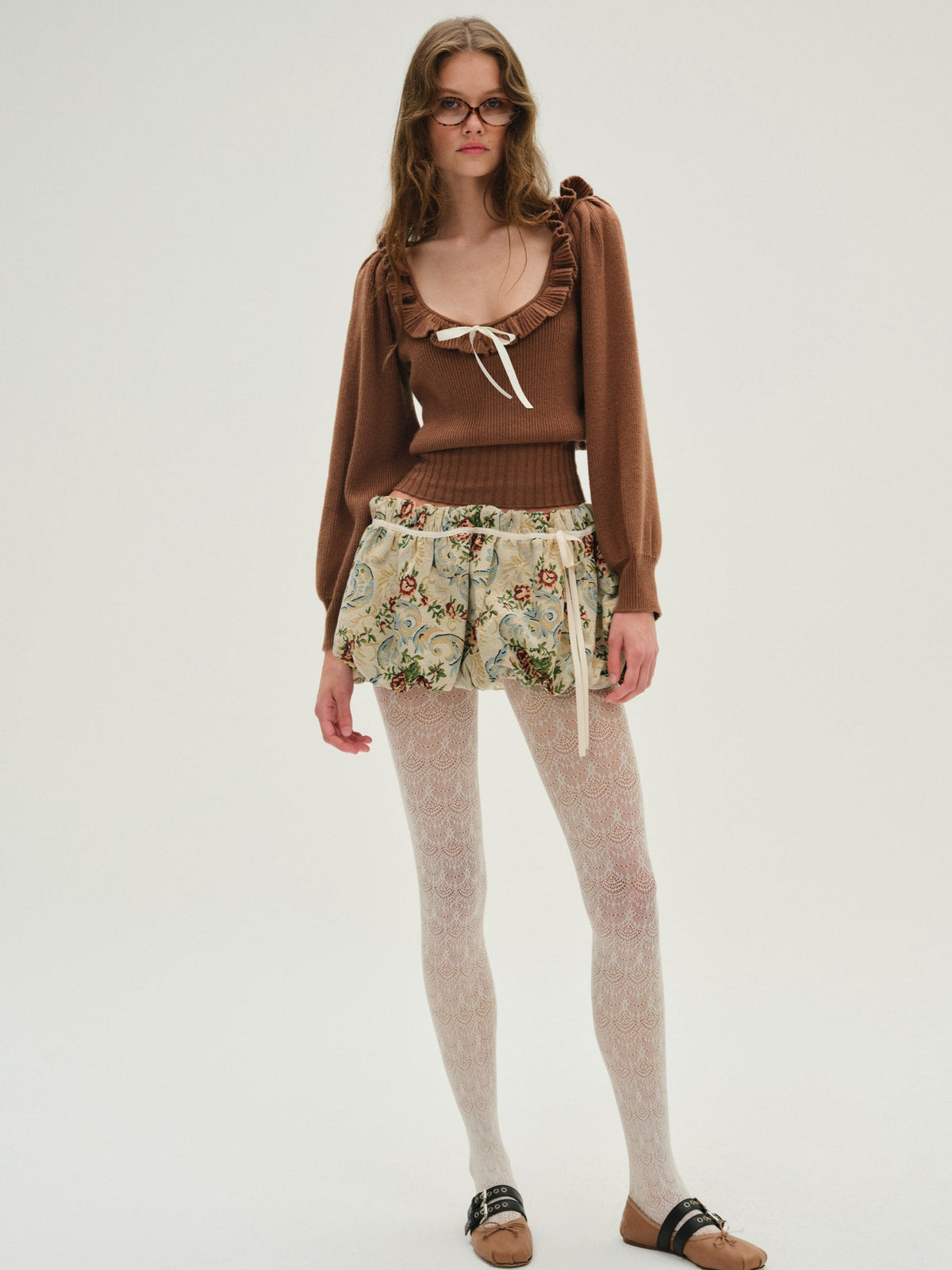 Miranda Knit Top Brown - For Love & Lemons