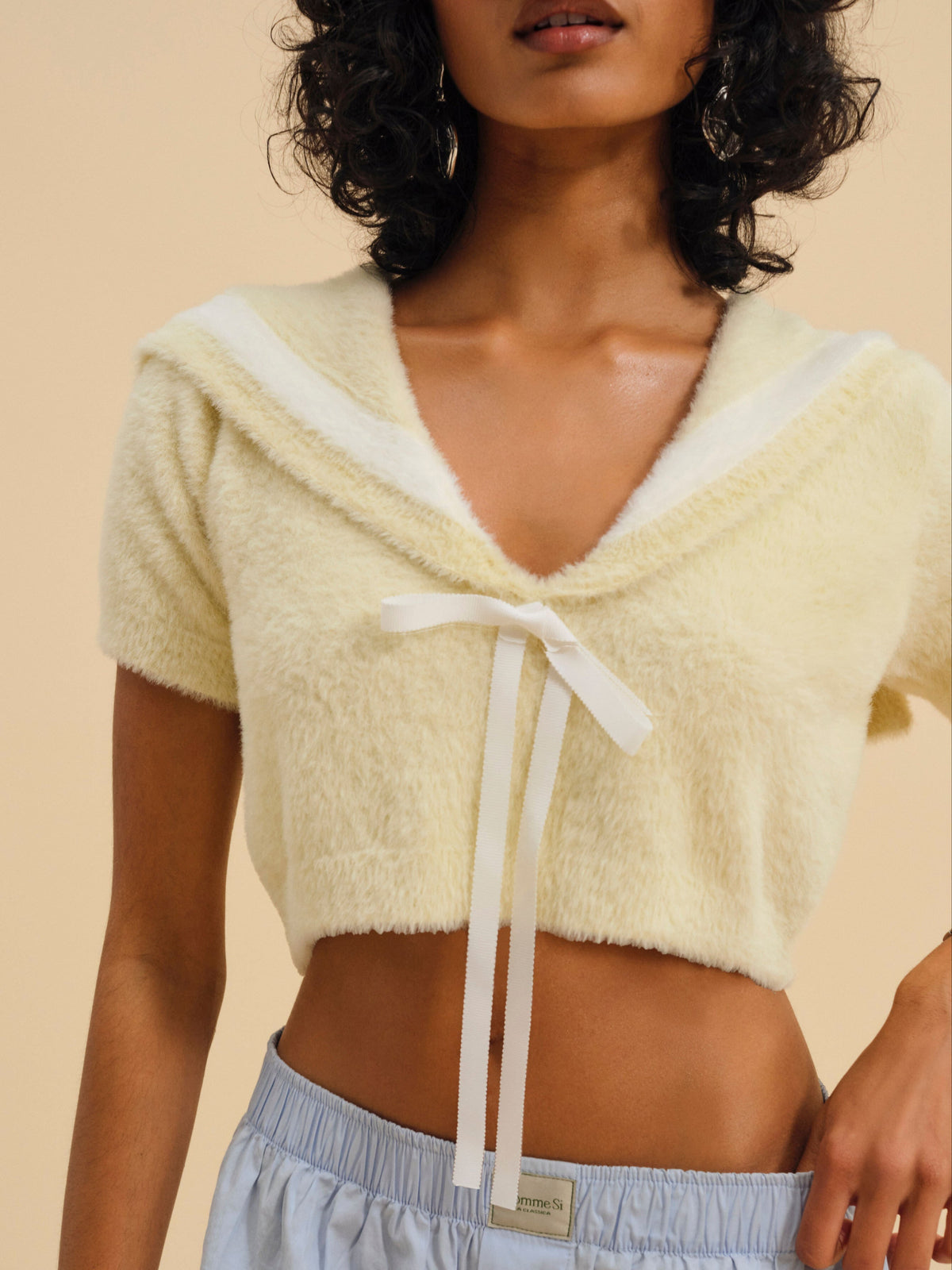Kimmy Sailor Sweater Top Yellow - For Love & Lemons