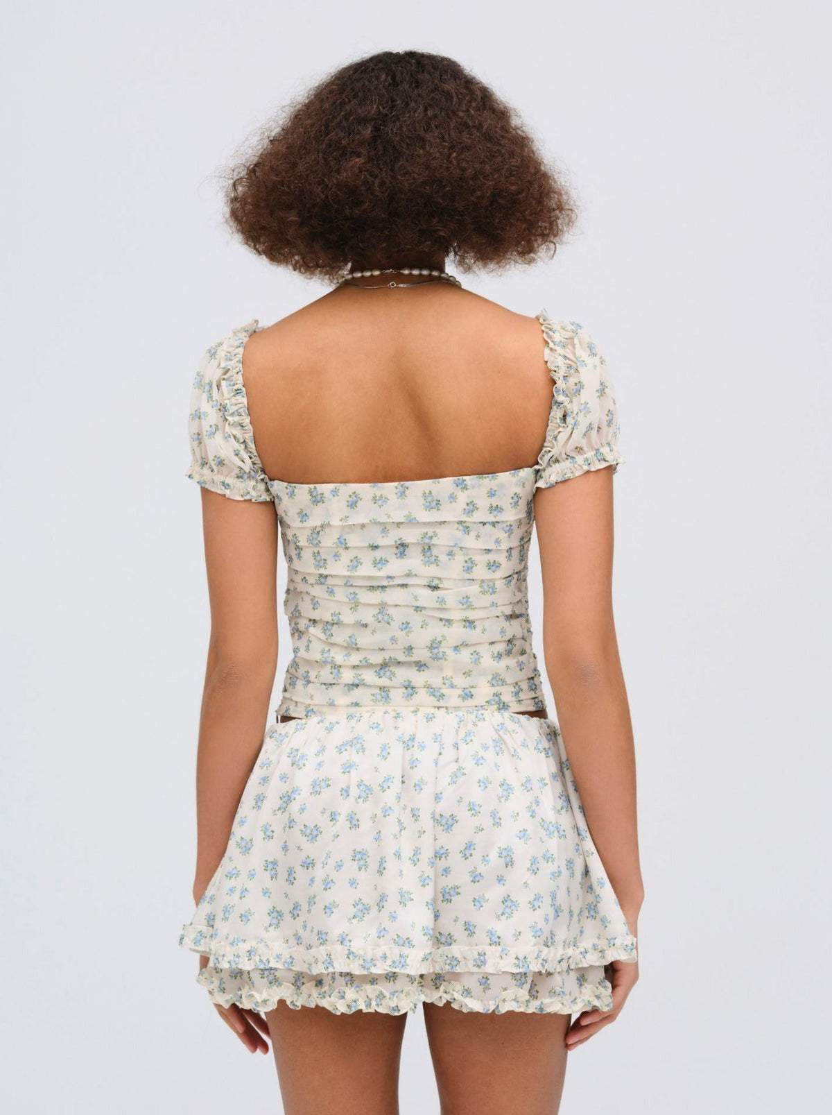 Chateau Mini Skirt Blue - For Love & Lemons