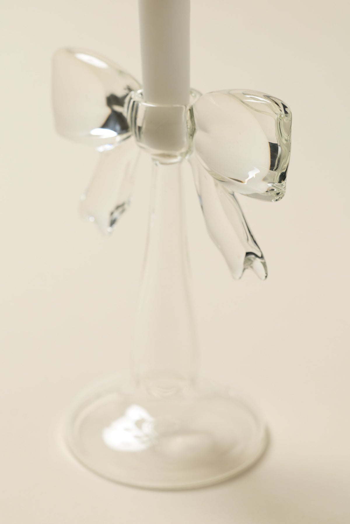 Bow Shaped Taper Candle Holder Crystal - For Love & Lemons