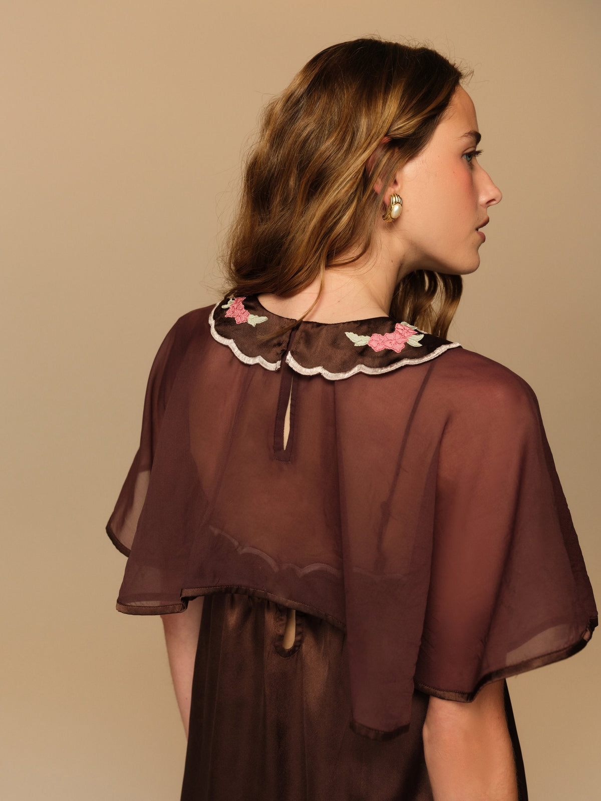 Loralai Cape Chocolate Plum - For Love & Lemons