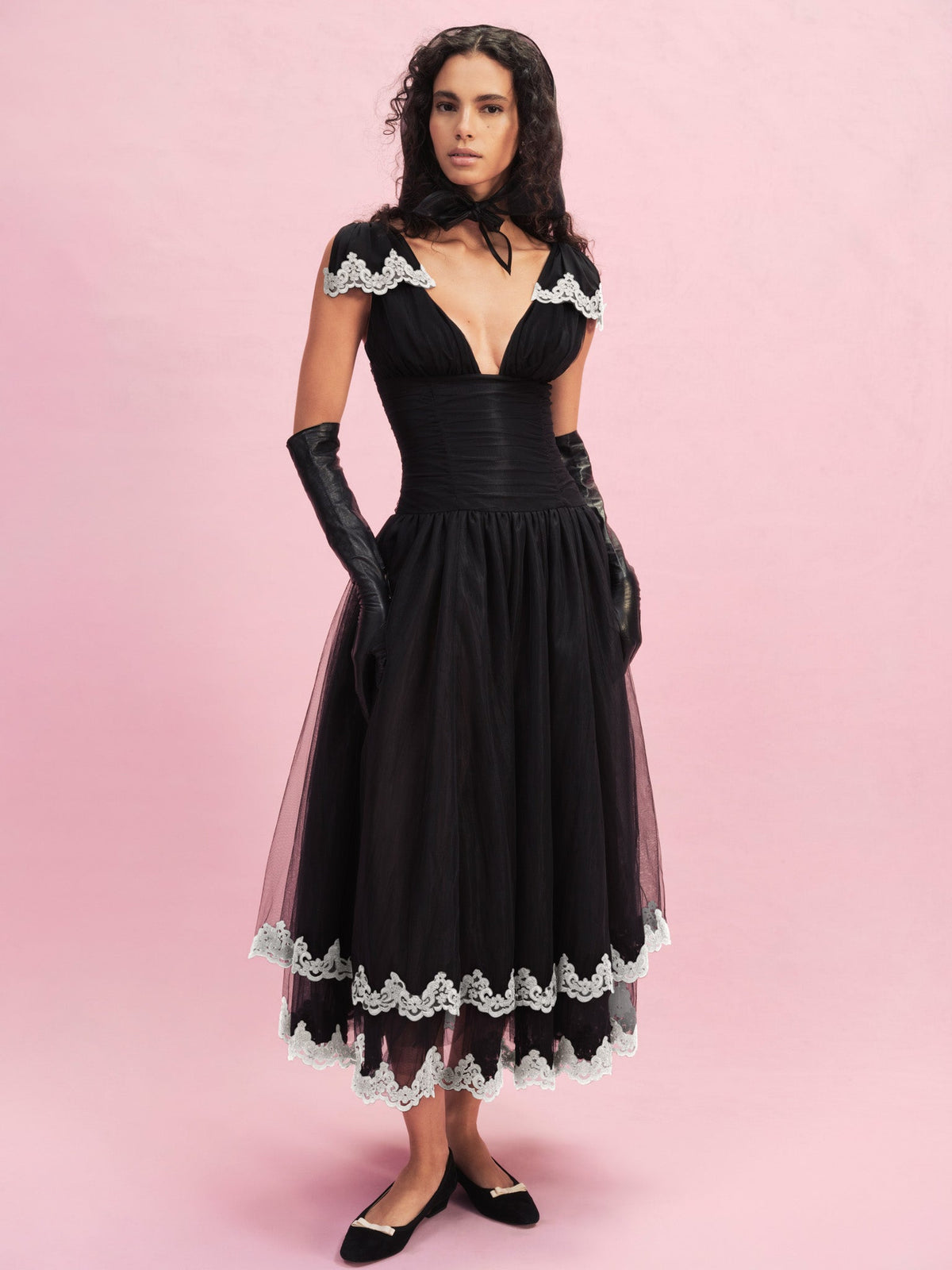 Nicole Midi Dress Black - For Love & Lemons