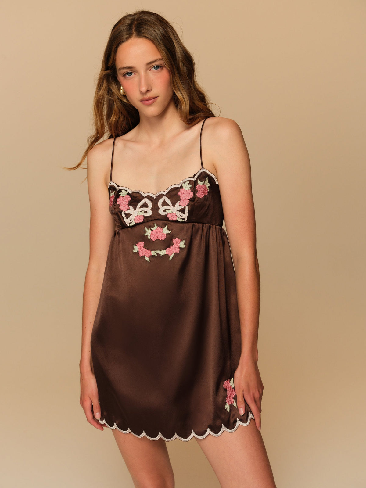 Loralai Mini Dress Chocolate Plum - For Love & Lemons