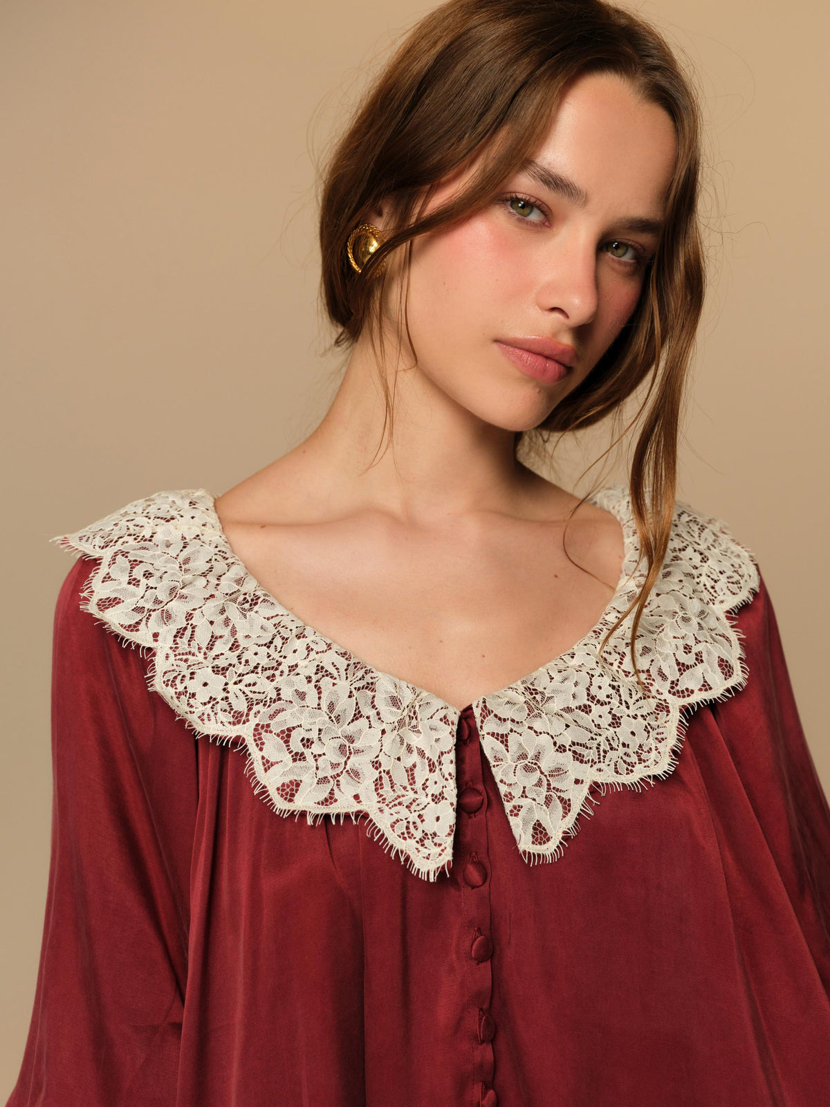 Irena Mini Dress Burgundy - For Love & Lemons