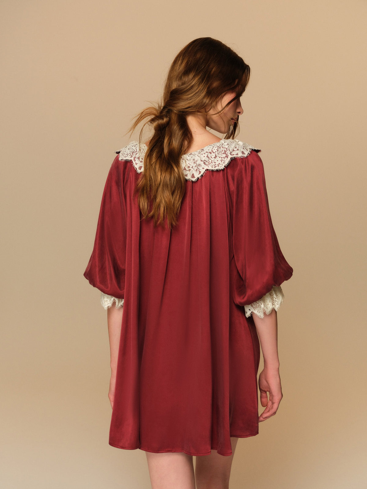 Irena Mini Dress Burgundy - For Love & Lemons