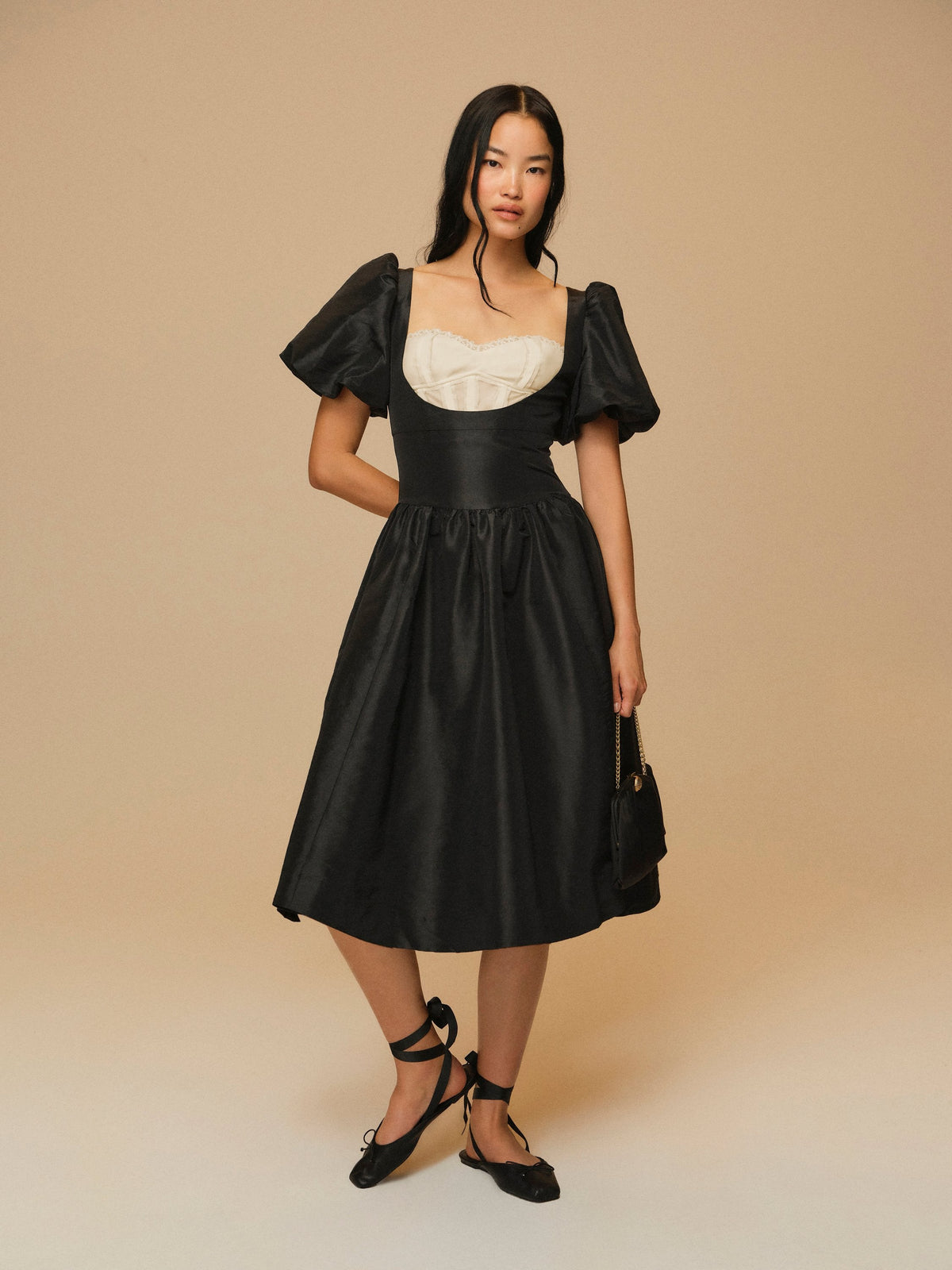Valeria Midi Dress Black - For Love & Lemons