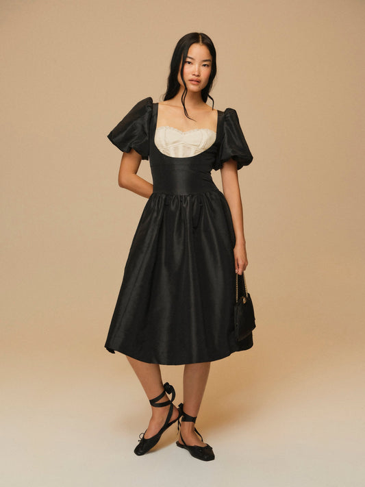 Valeria Midi Dress Black - For Love & Lemons