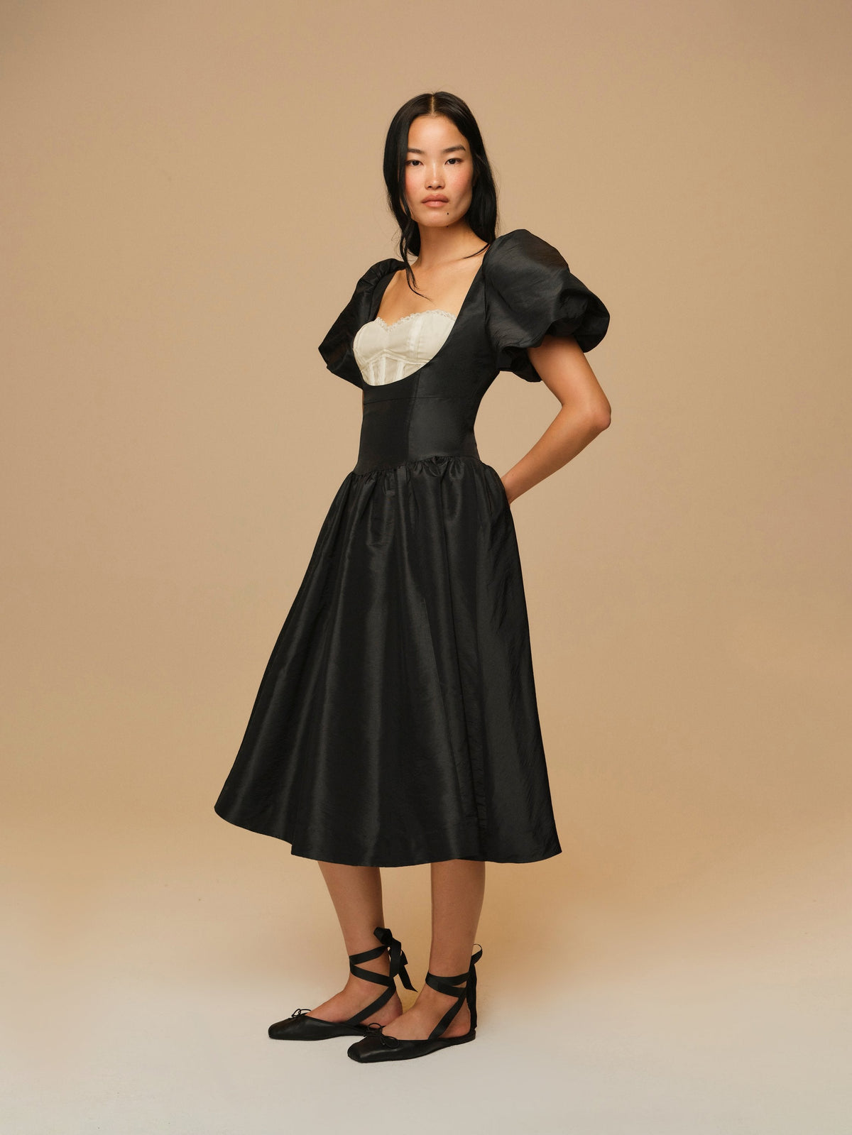 Valeria Midi Dress Black - For Love & Lemons