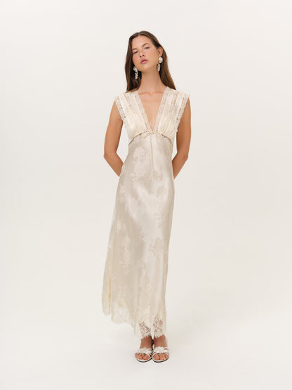 Adrift Maxi Dress Cream - For Love & Lemons