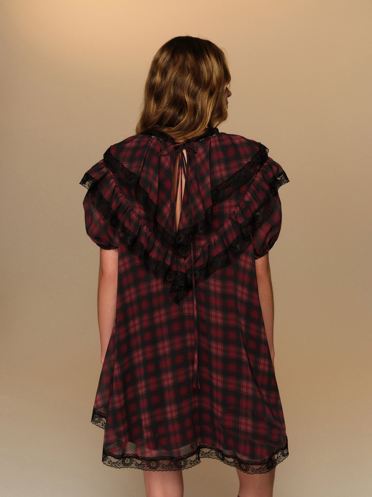 Jules Plaid Mini Dress Burgundy - For Love & Lemons