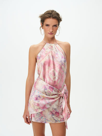 Lani Halter Mini Dress Pink - For Love & Lemons